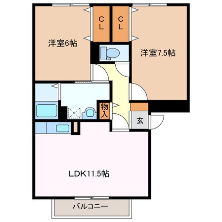 ソフィア・パークＢ棟の物件間取画像